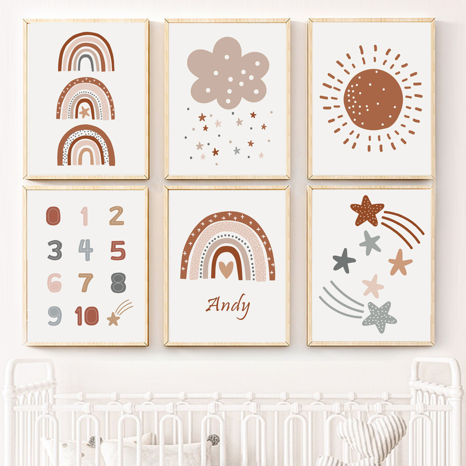 โปสเตอร์ผ้าใบสไตล์โบโฮสำหรับห้ - Kids Education Name บทวิจารณ์และราคา